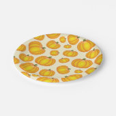 オレンジ カルーン かぼちゃ模様 ペーパープレート (アングル)