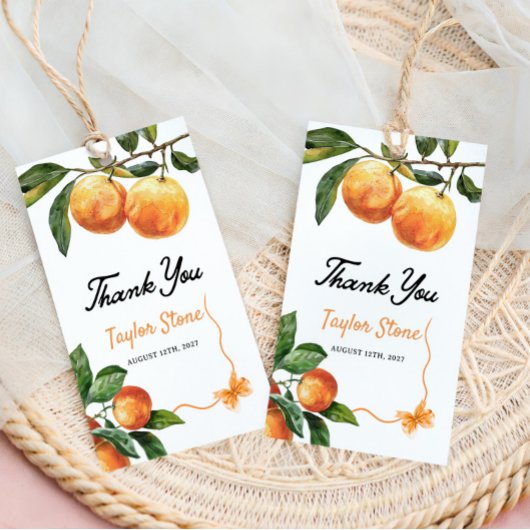 オレンジ ギフトタグ ありがとうタグ | ベビーシャワー タグ