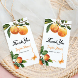 オレンジ ギフト タグ | ベビー シャワー タグ | サンキュー タグ