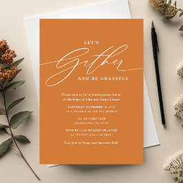 オレンジ ギャザー アンド ビー グレイトフル フレンズギビング 招待状