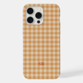 オレンジ ギンガム モノグラム Futuer Mrs ウェイフ 初期 iPhoneケース (裏面)