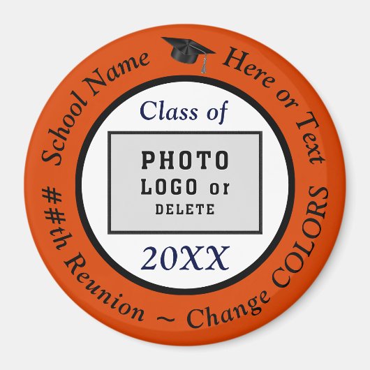 オレンジ、クラス懇親会のお土産、または色の変更 マグネット (正面)