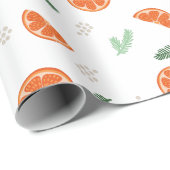 オレンジ – クリスマスホリデーラッピング紙 ラッピングペーパー (ロールコーナー)