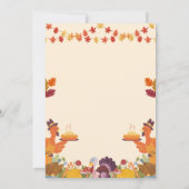 オレンジ&クリームミニマリスト感謝祭ディナー 招待状 (裏面)