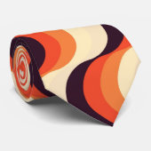 オレンジ、クリーム、ブラウンレトロ50年代抽象芸術アート ネクタイ (ロール)