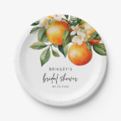 オレンジ・クレメンタインのシトラス ブライダルシャワーの紙皿 ペーパープレート (正面)