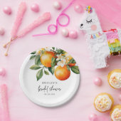 オレンジ・クレメンタインのシトラス ブライダルシャワー ペーパープレート (パーティー)