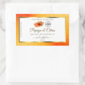 オレンジ グリッター ホワイト プロダクト ラベル ハート型 キノコ ロゴ (バッグ)