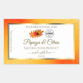 オレンジ グリッター ホワイト プロダクト ラベル ハート型 キノコ ロゴ (正面)