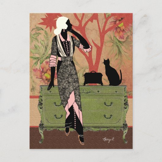 オレンジ&グリーンのスザンヌ – はがき (正面)