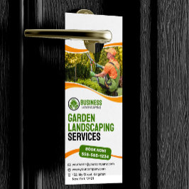 オレンジ&グリーンガーデン造園ローンケアモーイング ドアノブサイン