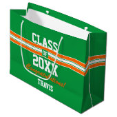 オレンジ・グリーンスクールカラーズ卒業カスタム ラージペーパーバッグ (正面アングル)