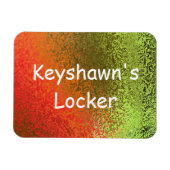 オレンジ&グリーンプレミアムマグネットの独自の名前の色合い マグネット (横)