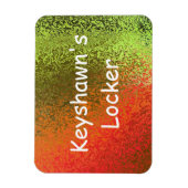 オレンジ&グリーンプレミアムマグネットの独自の名前の色合い マグネット (縦)