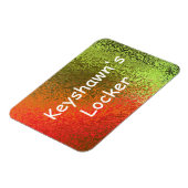 オレンジ&グリーンプレミアムマグネットの独自の名前の色合い マグネット (左側)