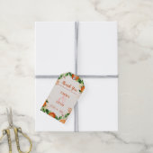 オレンジ&グリーンボタニカルシトラス結婚の感謝 ギフトタグ (より糸付き)