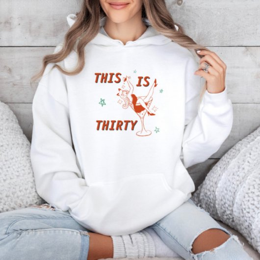 オレンジ&グリーンレトロシック30th誕生日パーティー パーカ