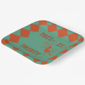 オレンジ&グリーンレトロシック30th誕生日パーティー ペーパープレート (傾斜あり)