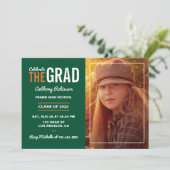 オレンジ&グリーン卒業パーティー招待状 招待状 (スタンド正面)