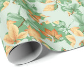 オレンジ&グリーン紅葉 ラッピングペーパー (ロールコーナー)