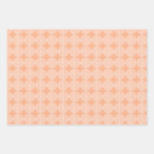 オレンジ、グリーン、タン色の円柄包装紙シート ラッピングペーパーシート (正面3)