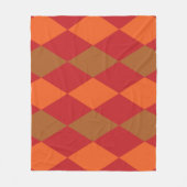 オレンジ グリーン チェッカーダイヤモンド フリースブランケット (正面)