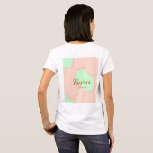 オレンジ グリーン パステル ボホー 名前 場所 追加 田舎風 エレガント Tシャツ (裏面フル)