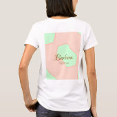 オレンジ グリーン パステル ボホー 名前 場所 追加 田舎風 エレガント Tシャツ (裏面)