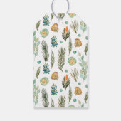 オレンジ、グリーン、ブラウンの花柄オリジナルギフトタグ ギフトタグ (裏面)