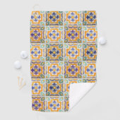 オレンジ・グリーン・ブルー・タイル・ゴルフタオル ゴルフタオル (インサイチュ)