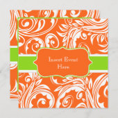 オレンジ·グリーン·ホワイト·婚約結婚ズ 招待状 (正面/裏面)