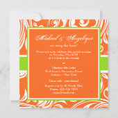 オレンジ·グリーン·ホワイト·婚約結婚ズ 招待状 (裏面)