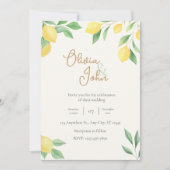 オレンジ グリーン レモン 結婚式 招待状 フォト バック (正面)