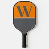 オレンジ&グレーカレッジチームカラーズモノグラム ピックルボールラケット (裏面)