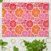 オレンジ&グレープフルーツ柑橘類フルーツパターン キッチンタオル (折り畳み)