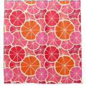 オレンジ&グレープフルーツ柑橘類フルーツパターン シャワーカーテン (正面)