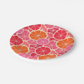 オレンジ&グレープフルーツ柑橘類フルーツパターン ペーパープレート (アングル)