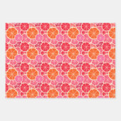 オレンジ&グレープフルーツ柑橘類フルーツパターン ラッピングペーパーシート (正面2)