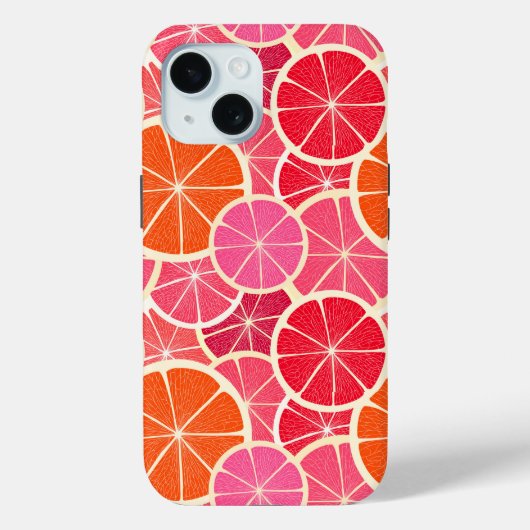 オレンジ&グレープフルーツ柑橘類フルーツパターン Case-Mate iPhoneケース (裏面)