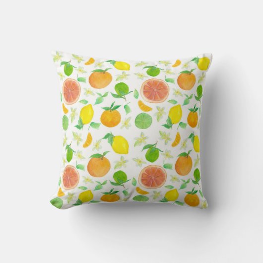 オレンジ・グレープフルーツ・レモン柑橘類フルーツ クッション (正面)