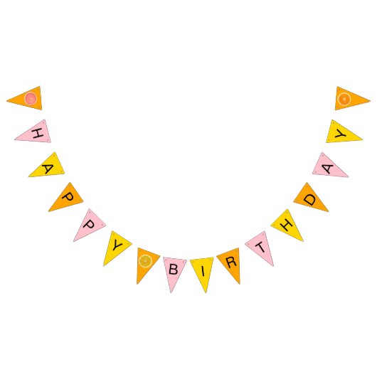 オレンジ、グレープフルーツ、レモン バンティングフラッグ (全)