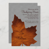 オレンジ&グレー感謝祭ディナー招待状 招待状 (正面/裏面)