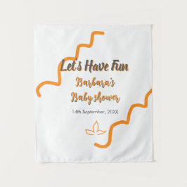 オレンジ グレー レトロ スペイン風 ベイビー シャワー ボーホー モダン タペストリー