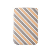 オレンジ グレー 斜め ストライプ バスマット (正面縦)
