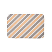 オレンジ グレー 斜め ストライプ バスマット (正面)