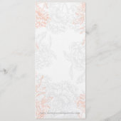 オレンジ グレー 花柄 ヴィンテージ ウェディング メニュー (裏面)