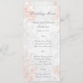 オレンジ グレー 花柄 ヴィンテージ ウェディング メニュー (正面/裏面)