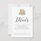 オレンジ グローブ シトラス ボタニカル ウェディング 詳細 招待状 (正面)