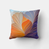 オレンジ、コバルトブルー、アクアニューアールヌーボースローP クッション (裏面)