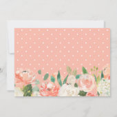 オレンジ コーラル ピンクの花 卒業パーティー 招待状 (裏面)